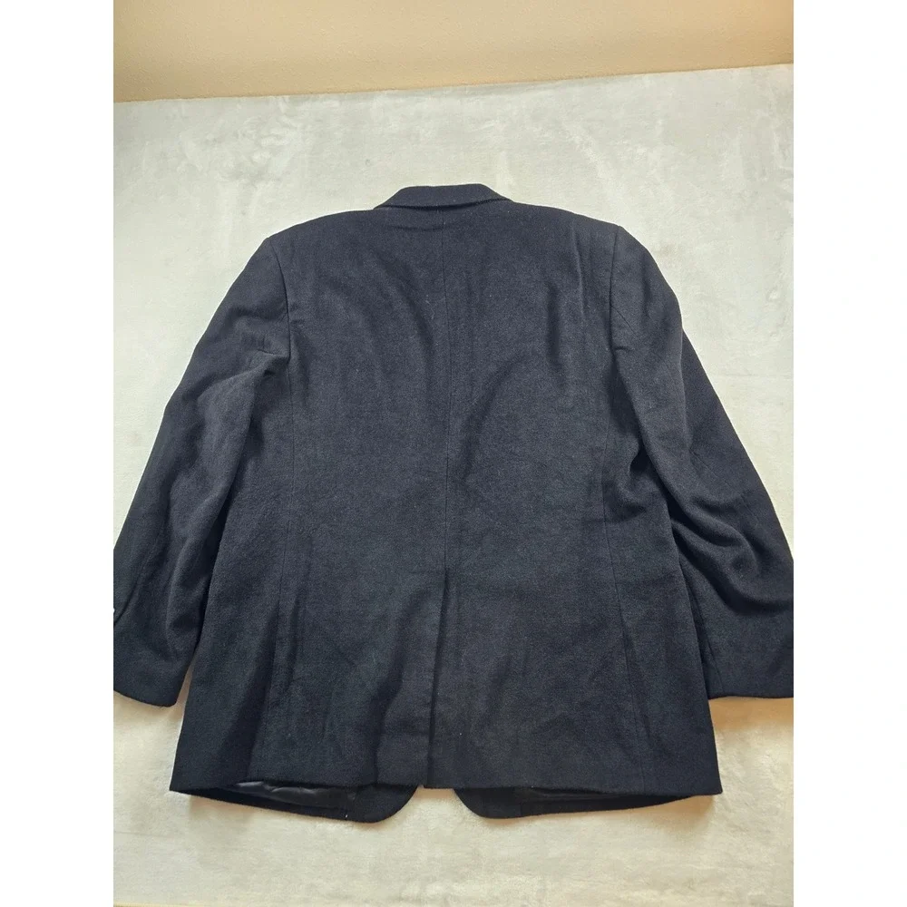 Club Room Silk Cashmere Blazer Mens 46R Black Two Button Wool Soft! Sport Coat